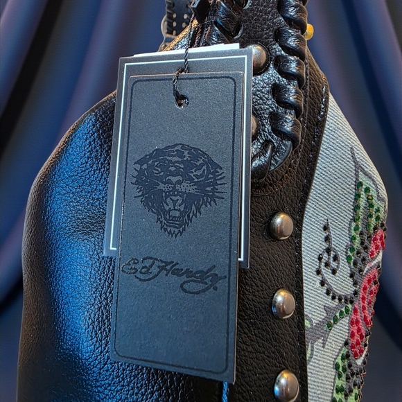 SALE!! Fantastic Ed Hardy Hobo Bag Chain & Red Winged Heart Charm NWT - Picture 5 of 8